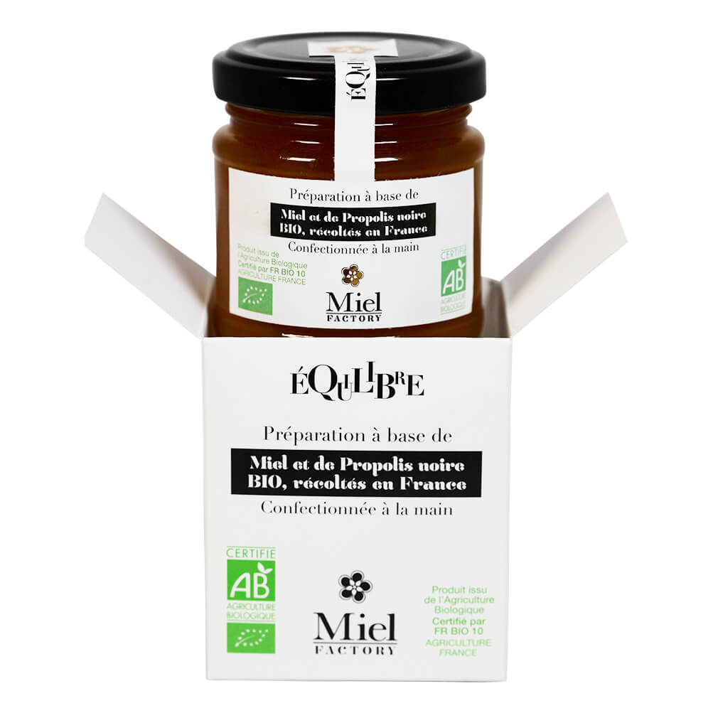 préparation miel et propolis noire bio