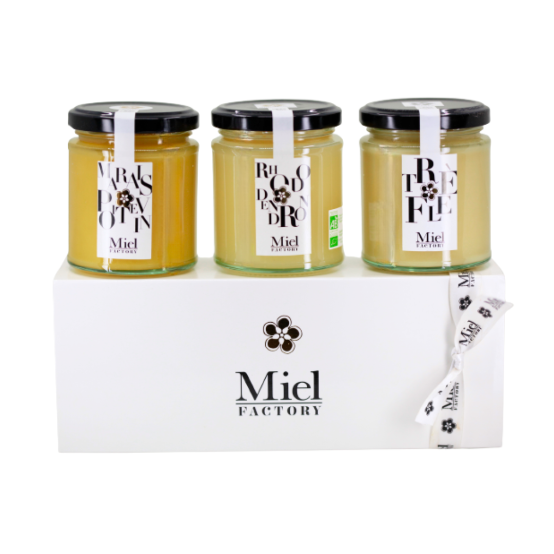 coffret cadeaux trois miels doux