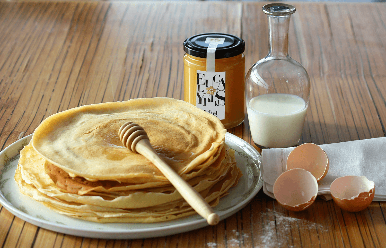 Crêpes et miel d'Eucalyptus